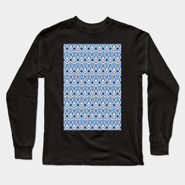 Blue Nouveau Long Sleeve T-Shirt by Blue-Banana